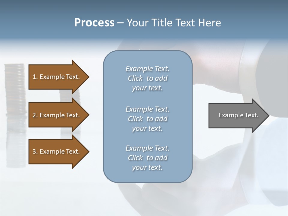 A Hand Putting A Coin Into A Pile Of Coins PowerPoint Template
