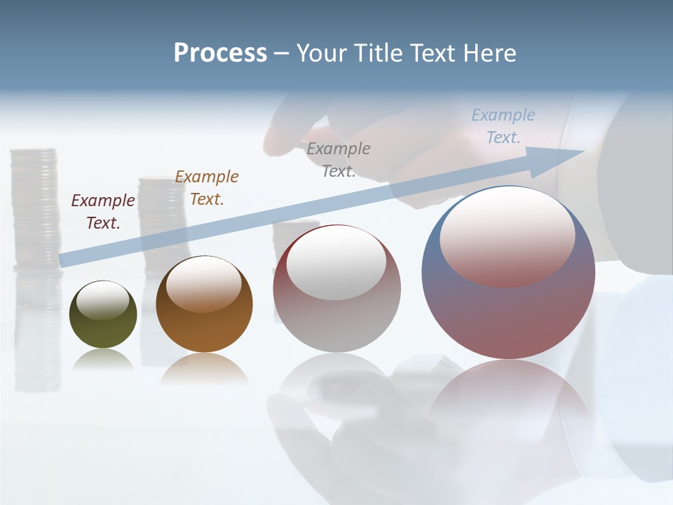 A Hand Putting A Coin Into A Pile Of Coins PowerPoint Template