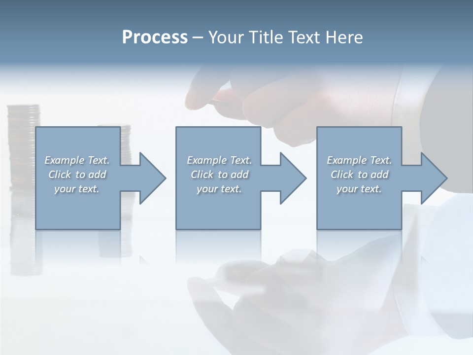A Hand Putting A Coin Into A Pile Of Coins PowerPoint Template