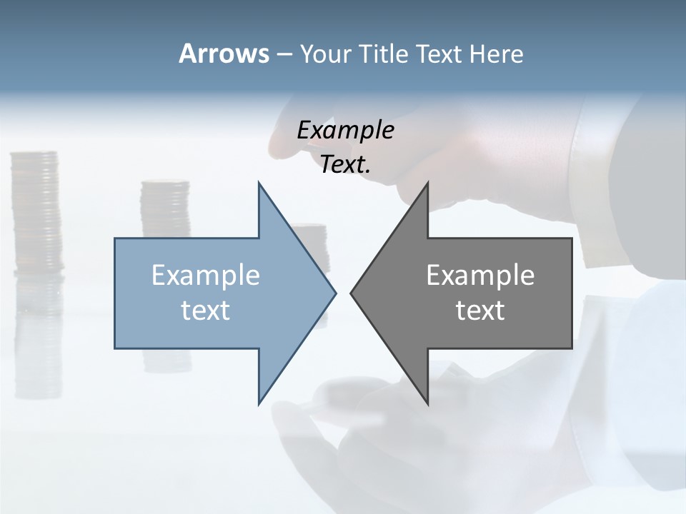 A Hand Putting A Coin Into A Pile Of Coins PowerPoint Template