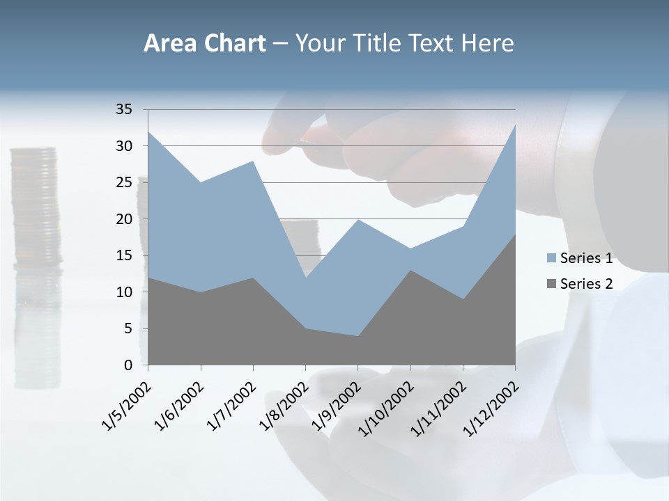 A Hand Putting A Coin Into A Pile Of Coins PowerPoint Template