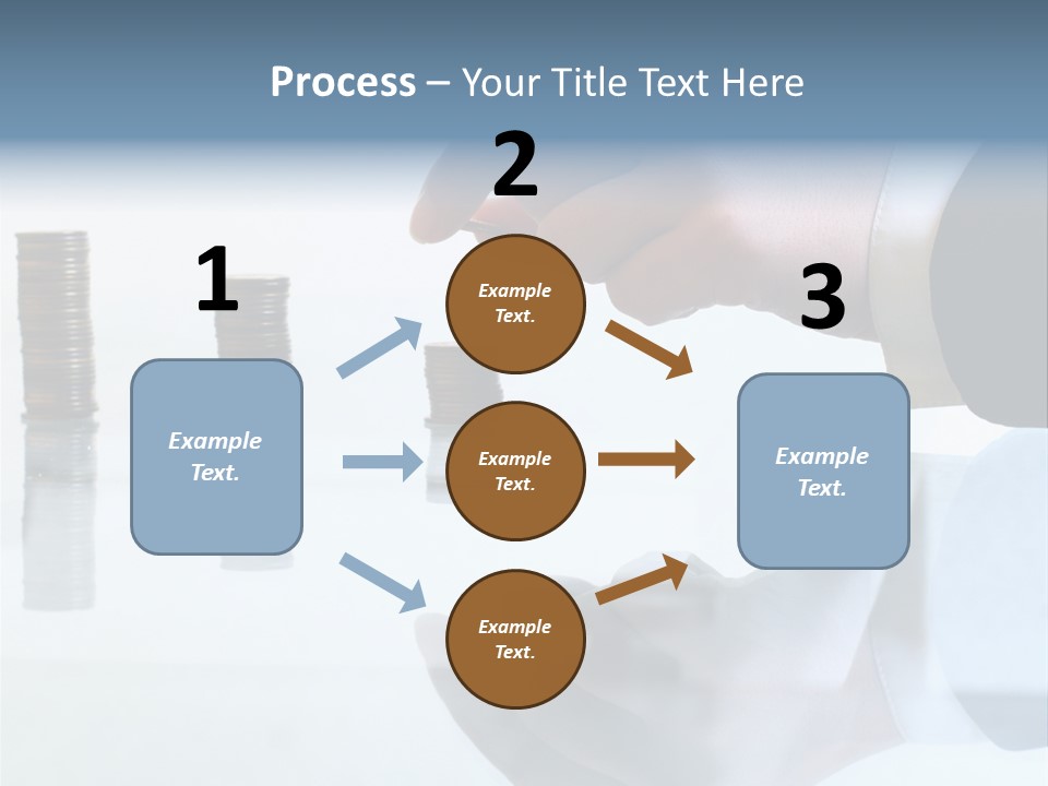 A Hand Putting A Coin Into A Pile Of Coins PowerPoint Template