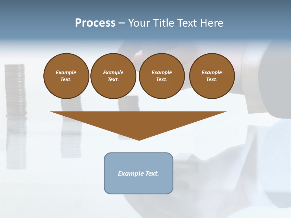 A Hand Putting A Coin Into A Pile Of Coins PowerPoint Template