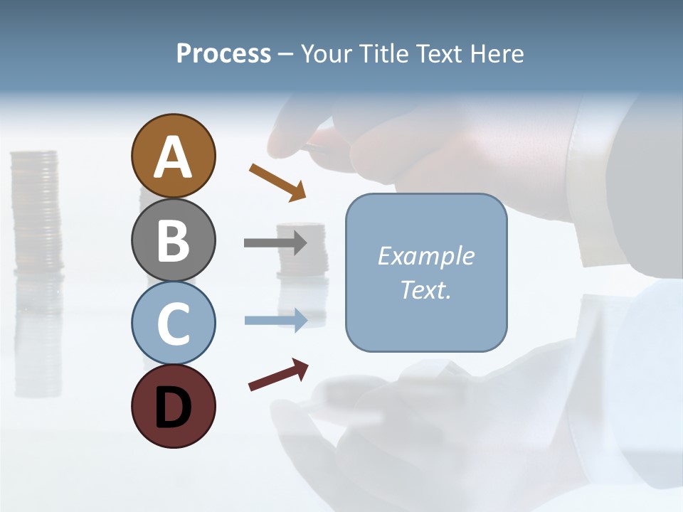 A Hand Putting A Coin Into A Pile Of Coins PowerPoint Template