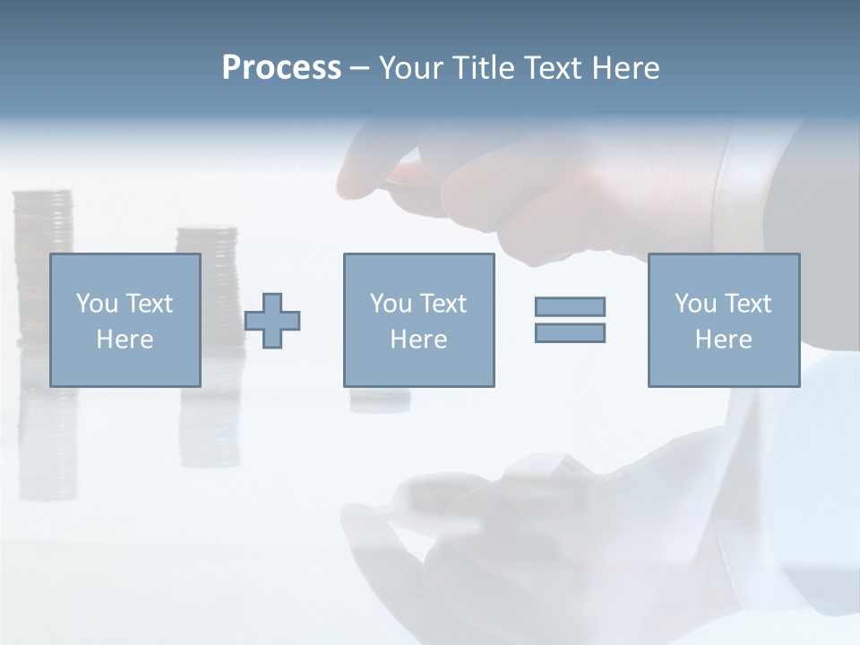 A Hand Putting A Coin Into A Pile Of Coins PowerPoint Template