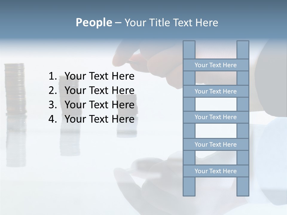 A Hand Putting A Coin Into A Pile Of Coins PowerPoint Template