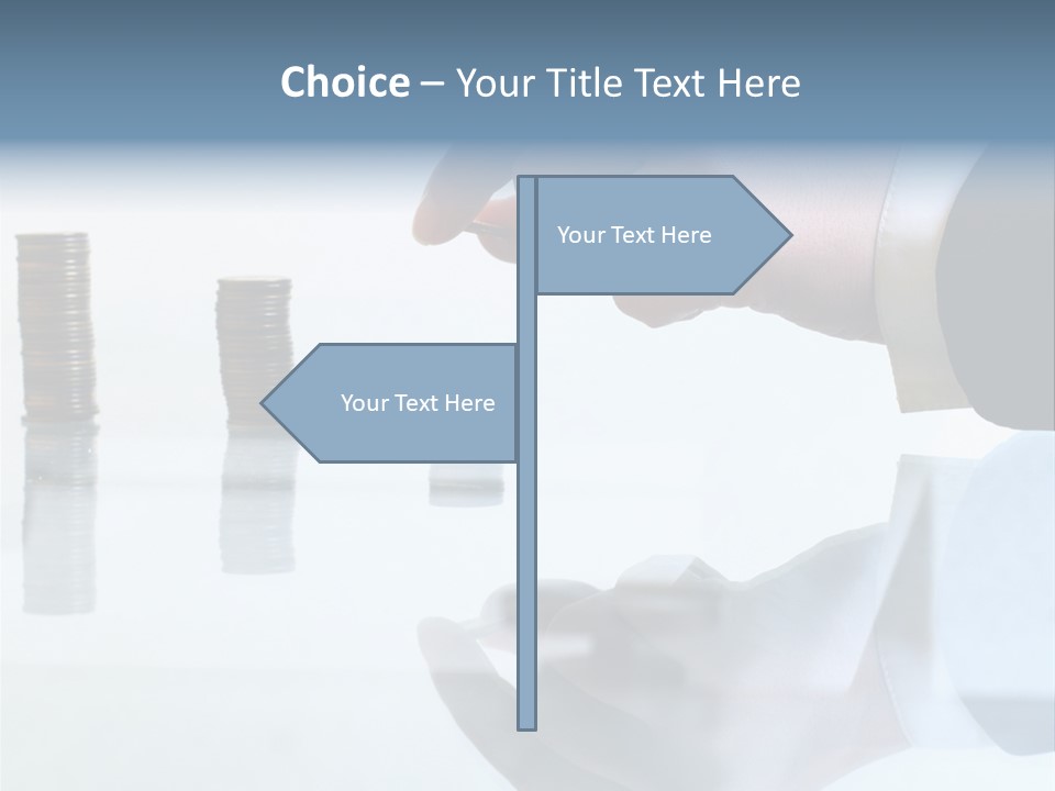 A Hand Putting A Coin Into A Pile Of Coins PowerPoint Template