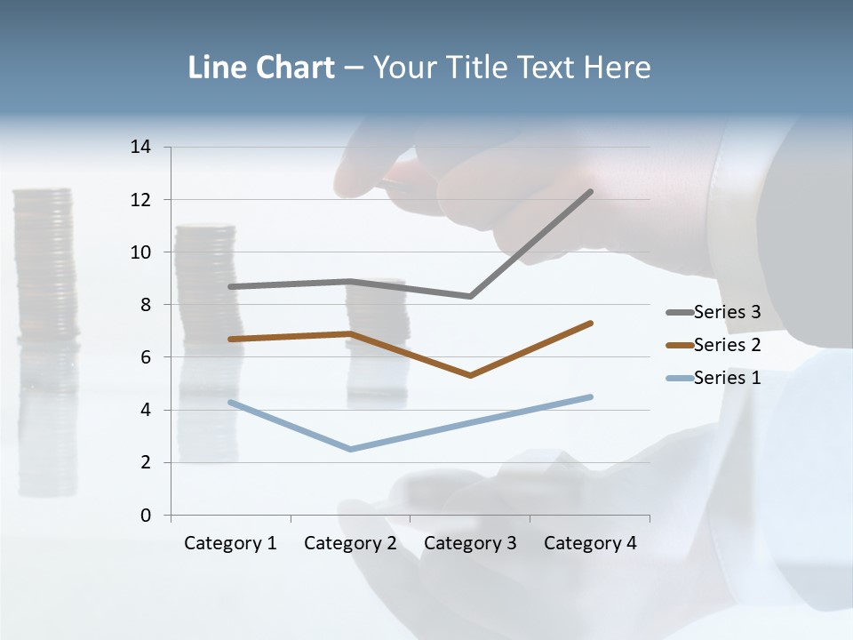 A Hand Putting A Coin Into A Pile Of Coins PowerPoint Template