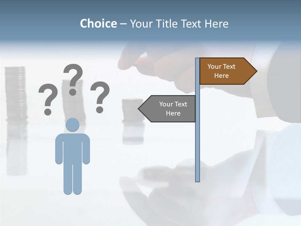 A Hand Putting A Coin Into A Pile Of Coins PowerPoint Template