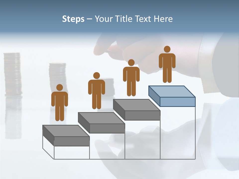 A Hand Putting A Coin Into A Pile Of Coins PowerPoint Template