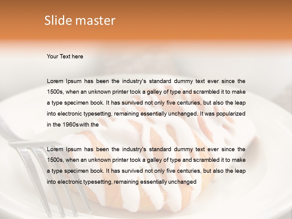 A Cheese Danish And Coffee For Breakfast. PowerPoint Template