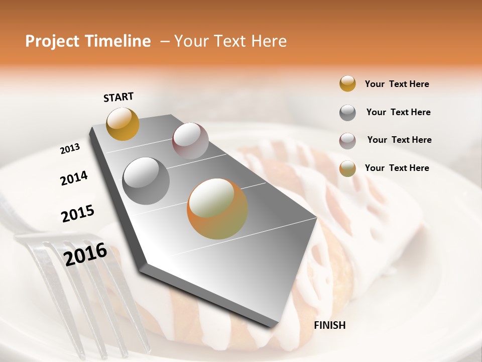 A Cheese Danish And Coffee For Breakfast. PowerPoint Template