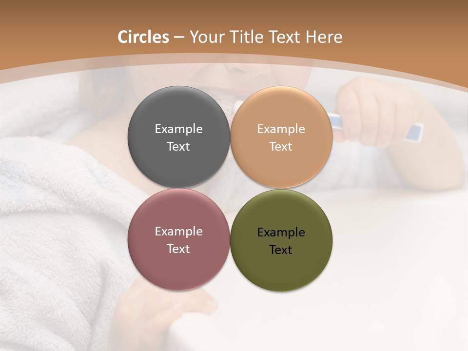 Little Girl Brushing Teeth In Bathroom PowerPoint Template