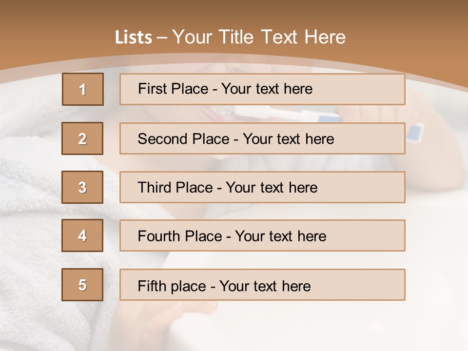 Little Girl Brushing Teeth In Bathroom PowerPoint Template