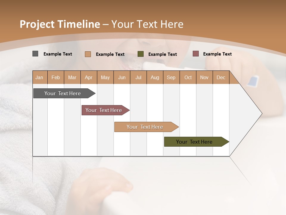 Little Girl Brushing Teeth In Bathroom PowerPoint Template