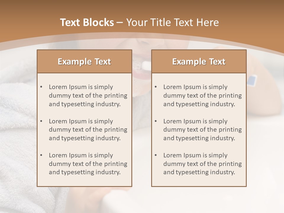 Little Girl Brushing Teeth In Bathroom PowerPoint Template