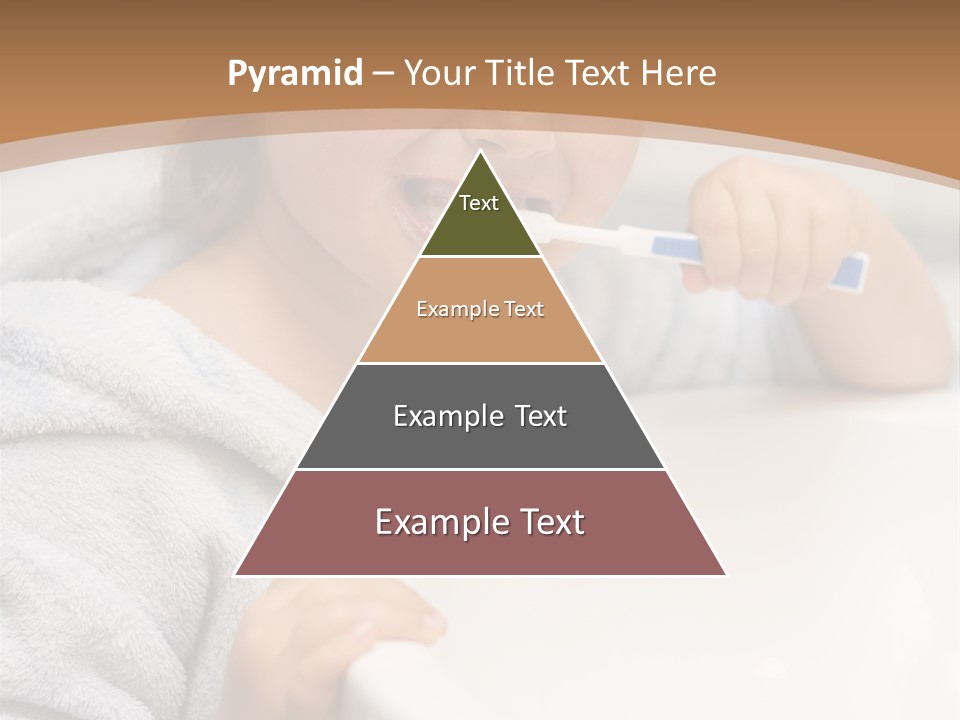 Little Girl Brushing Teeth In Bathroom PowerPoint Template