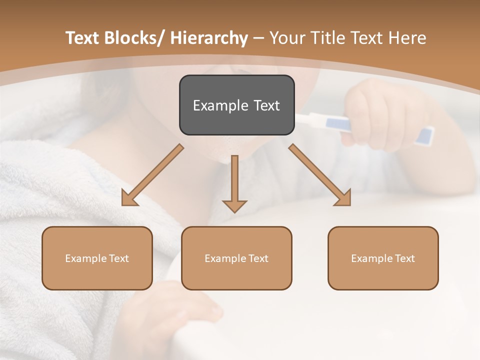 Little Girl Brushing Teeth In Bathroom PowerPoint Template