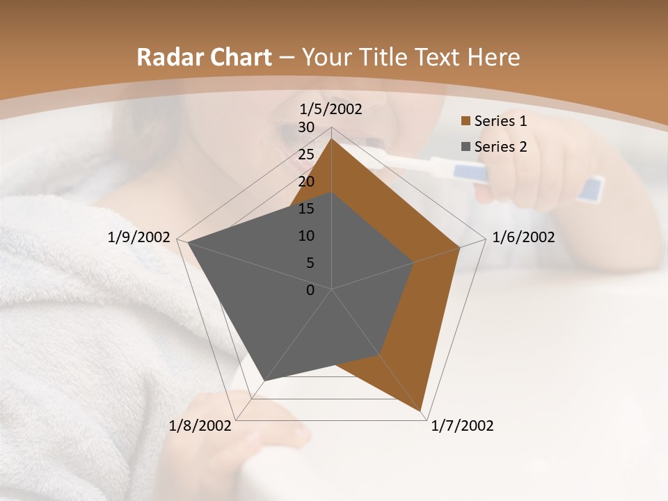 Little Girl Brushing Teeth In Bathroom PowerPoint Template