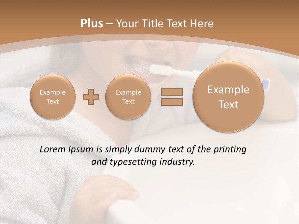 Little Girl Brushing Teeth In Bathroom PowerPoint Template