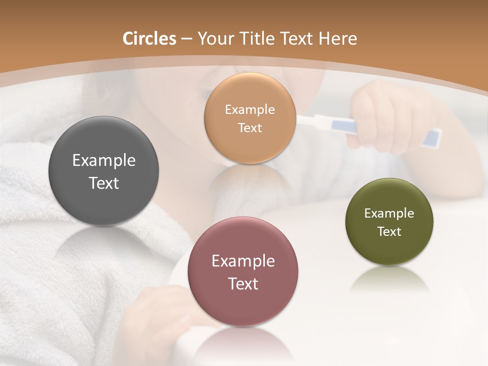 Little Girl Brushing Teeth In Bathroom PowerPoint Template