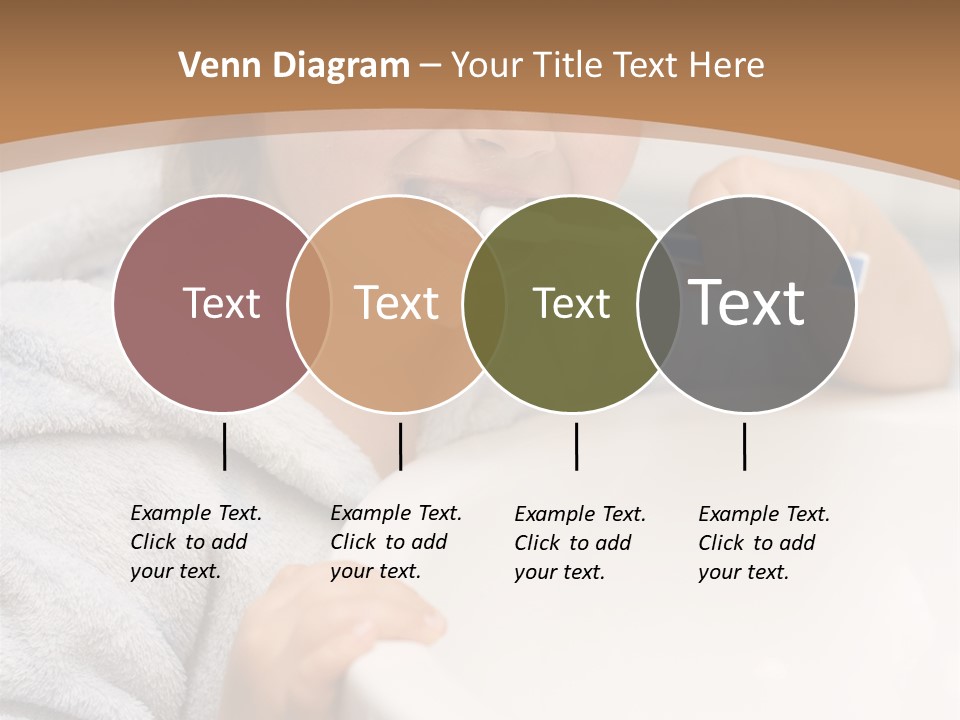 Little Girl Brushing Teeth In Bathroom PowerPoint Template