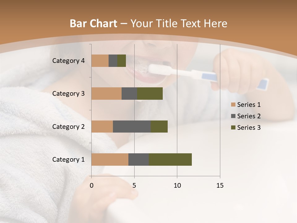 Little Girl Brushing Teeth In Bathroom PowerPoint Template