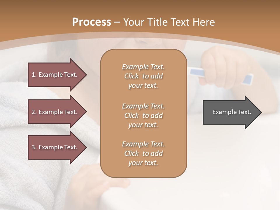 Little Girl Brushing Teeth In Bathroom PowerPoint Template