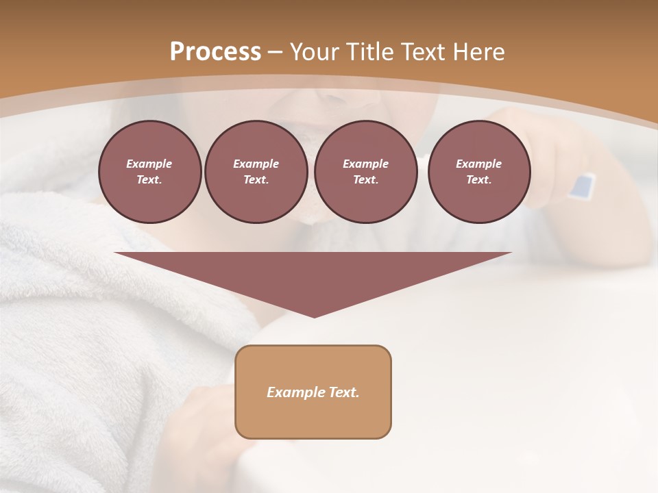 Little Girl Brushing Teeth In Bathroom PowerPoint Template