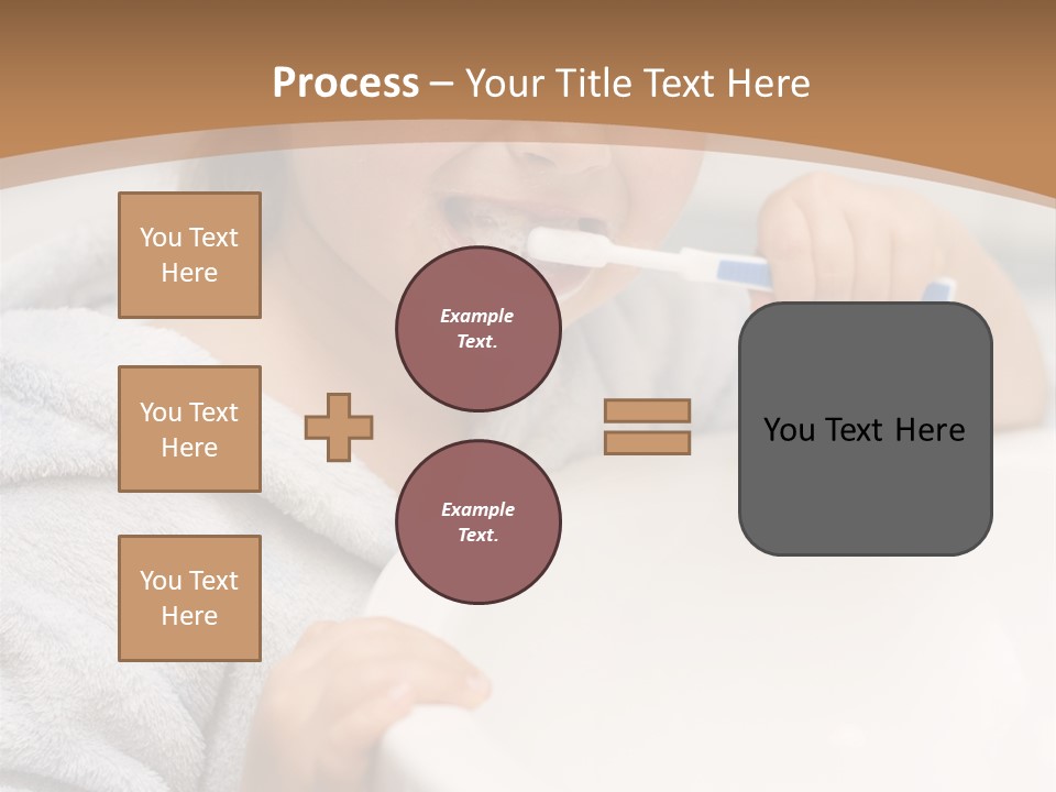 Little Girl Brushing Teeth In Bathroom PowerPoint Template