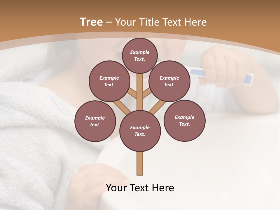 Little Girl Brushing Teeth In Bathroom PowerPoint Template