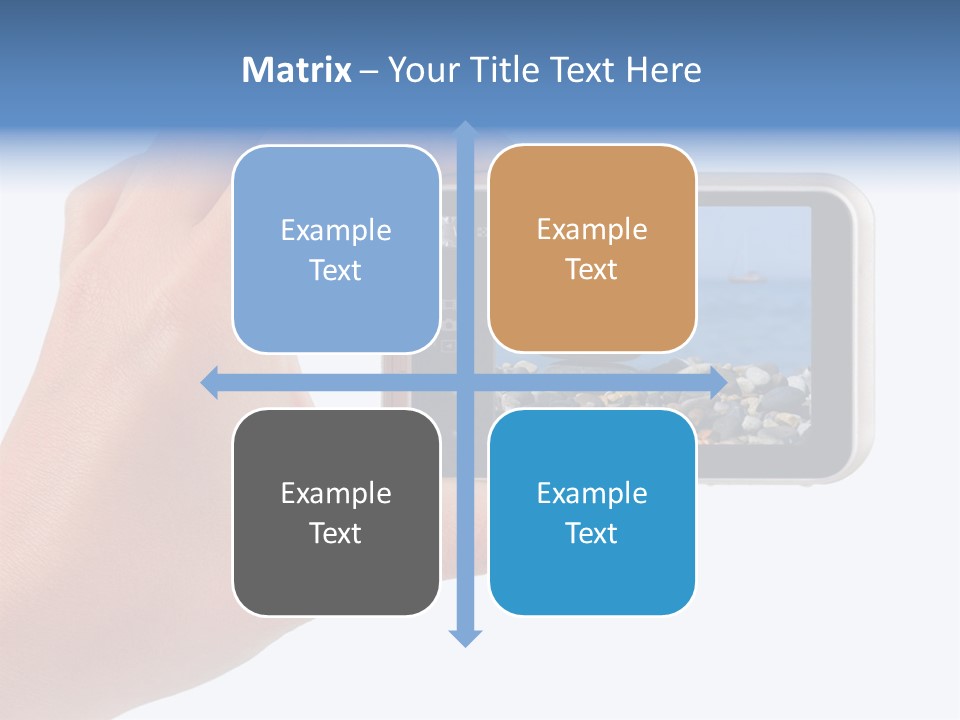 Photo Camera In Hand Isolated On White Background PowerPoint Template