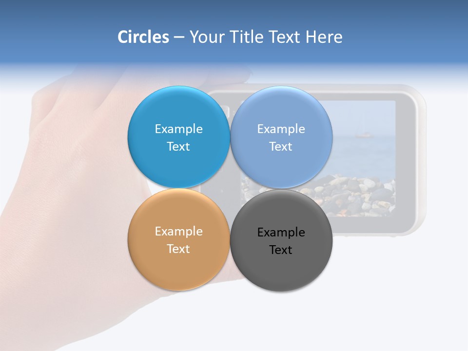 Photo Camera In Hand Isolated On White Background PowerPoint Template