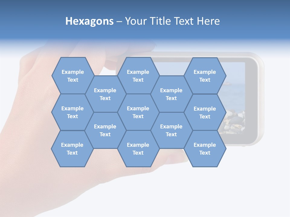 Photo Camera In Hand Isolated On White Background PowerPoint Template