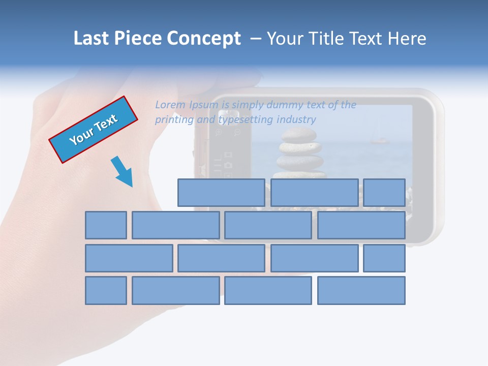 Photo Camera In Hand Isolated On White Background PowerPoint Template