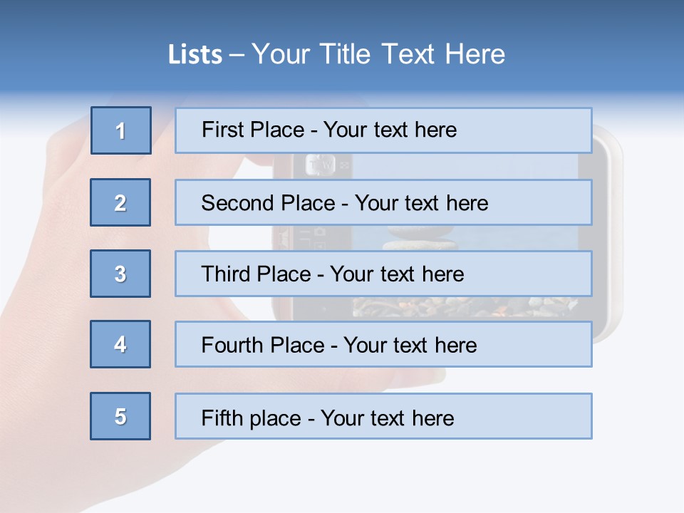 Photo Camera In Hand Isolated On White Background PowerPoint Template
