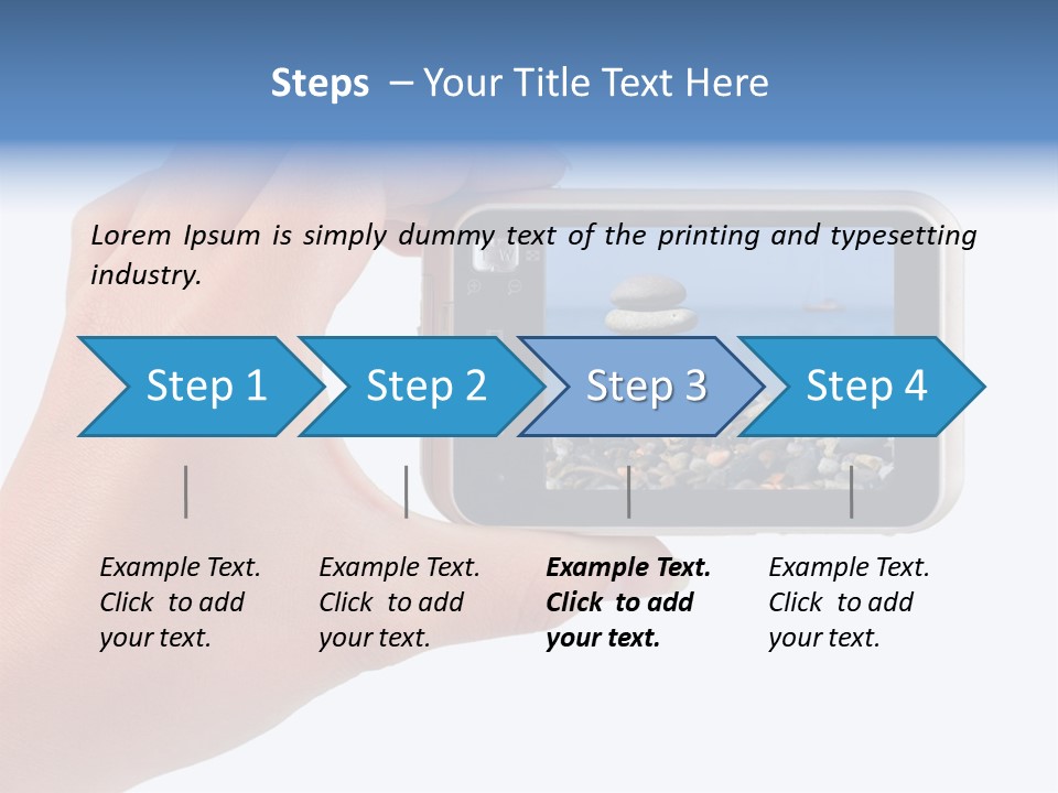 Photo Camera In Hand Isolated On White Background PowerPoint Template