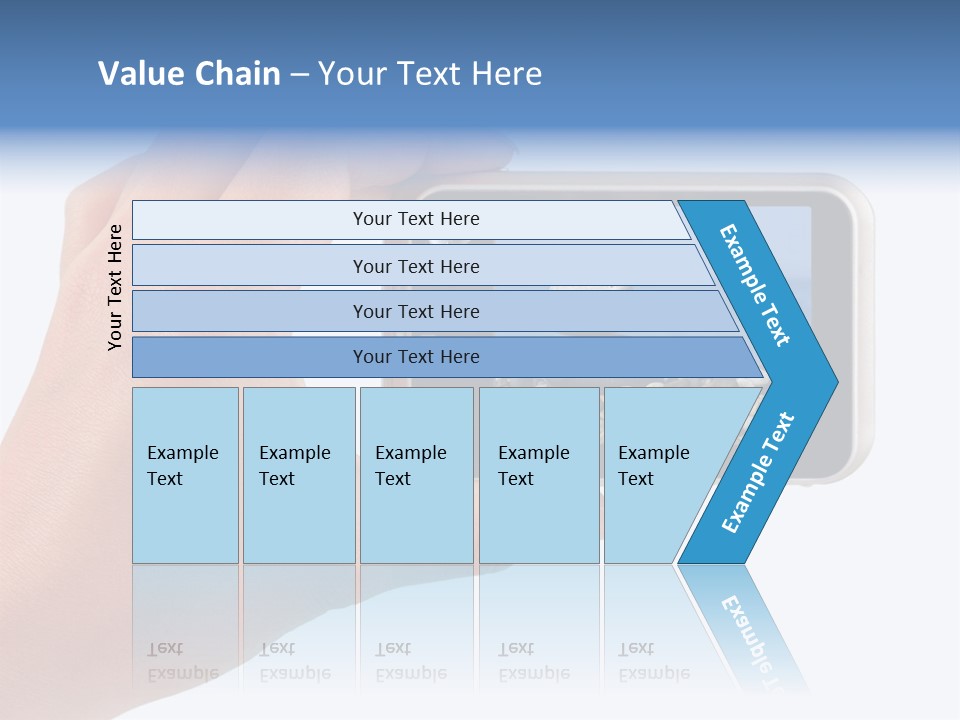 Photo Camera In Hand Isolated On White Background PowerPoint Template
