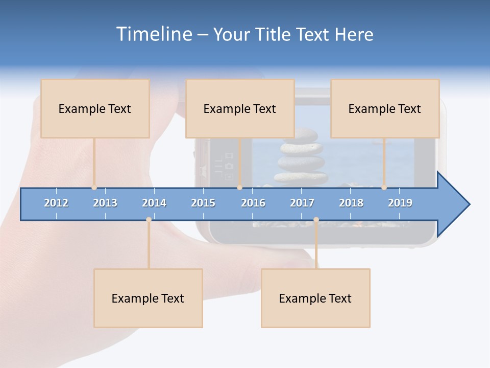 Photo Camera In Hand Isolated On White Background PowerPoint Template