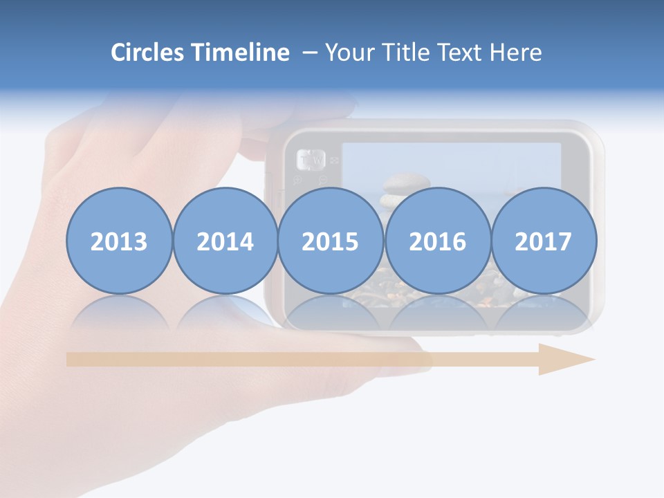 Photo Camera In Hand Isolated On White Background PowerPoint Template