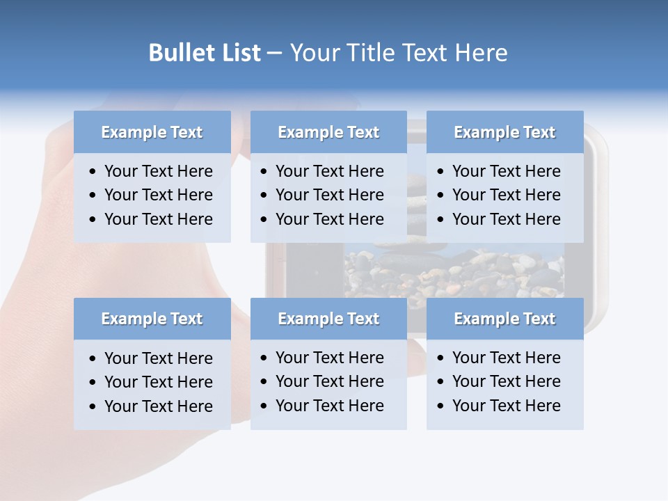 Photo Camera In Hand Isolated On White Background PowerPoint Template