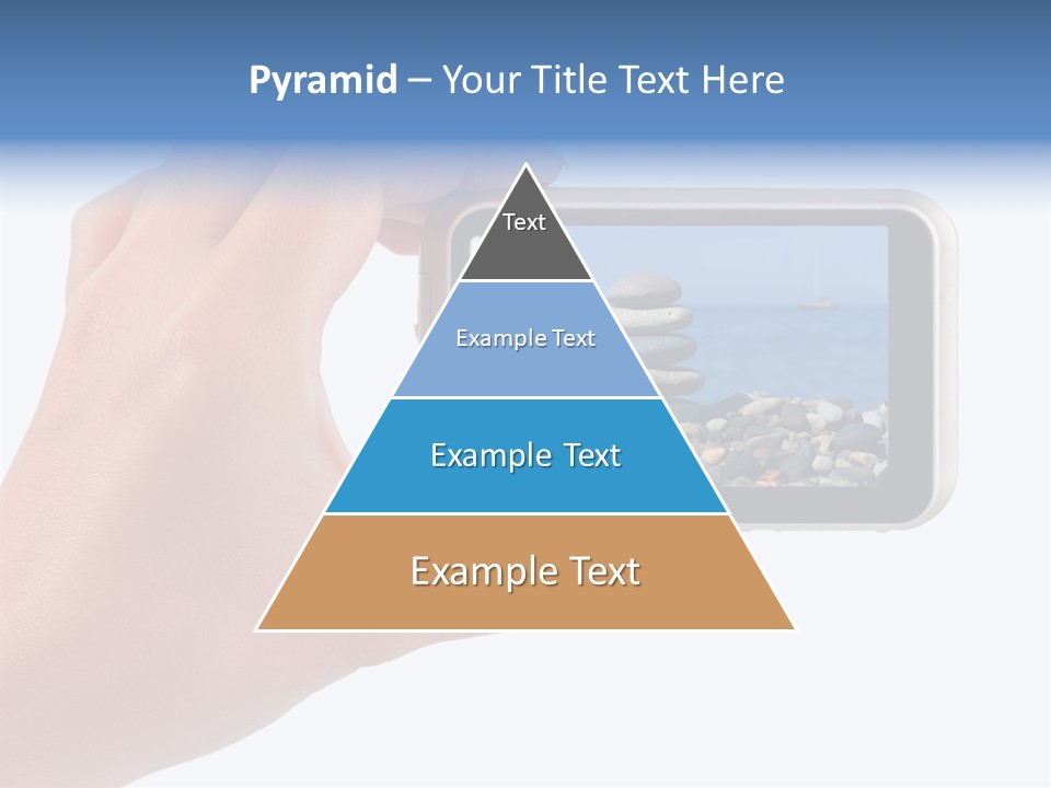 Photo Camera In Hand Isolated On White Background PowerPoint Template