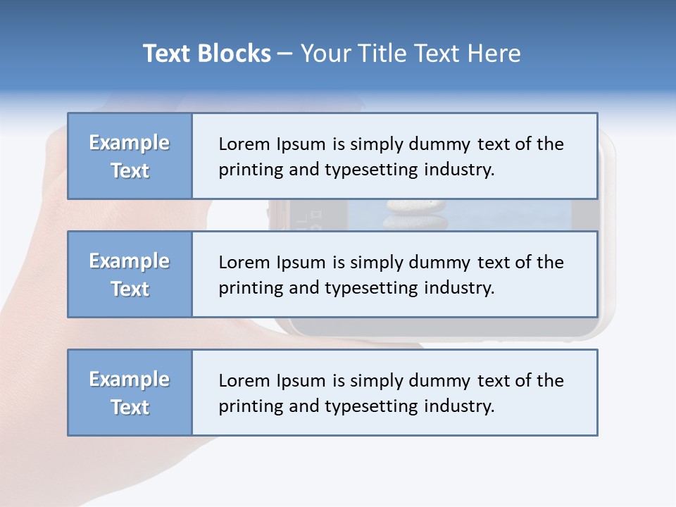 Photo Camera In Hand Isolated On White Background PowerPoint Template