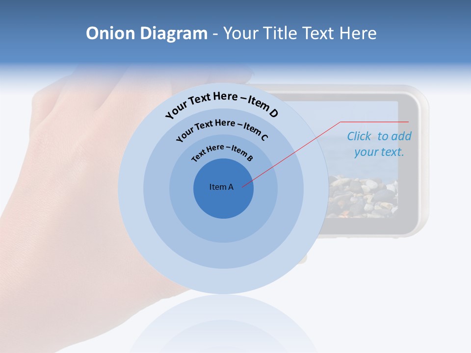 Photo Camera In Hand Isolated On White Background PowerPoint Template