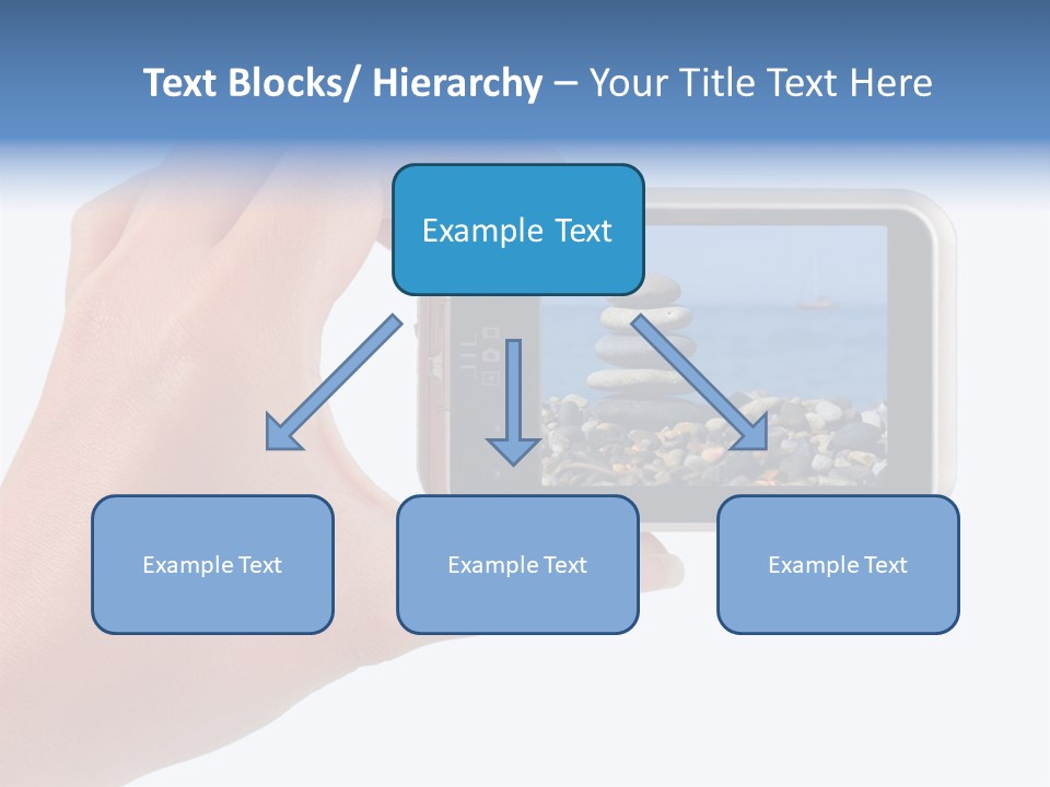 Photo Camera In Hand Isolated On White Background PowerPoint Template