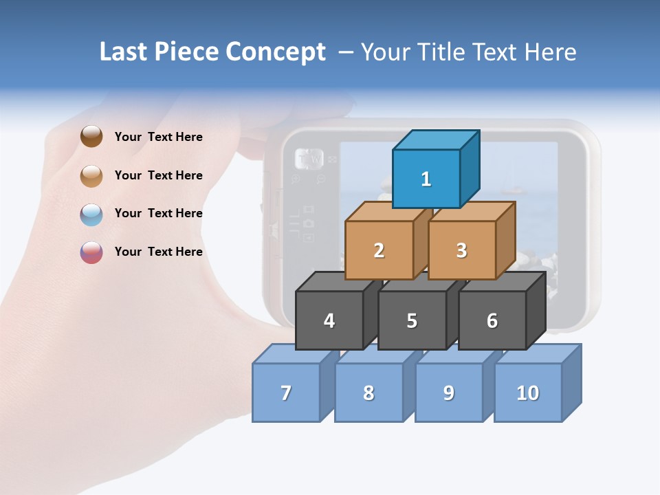 Photo Camera In Hand Isolated On White Background PowerPoint Template