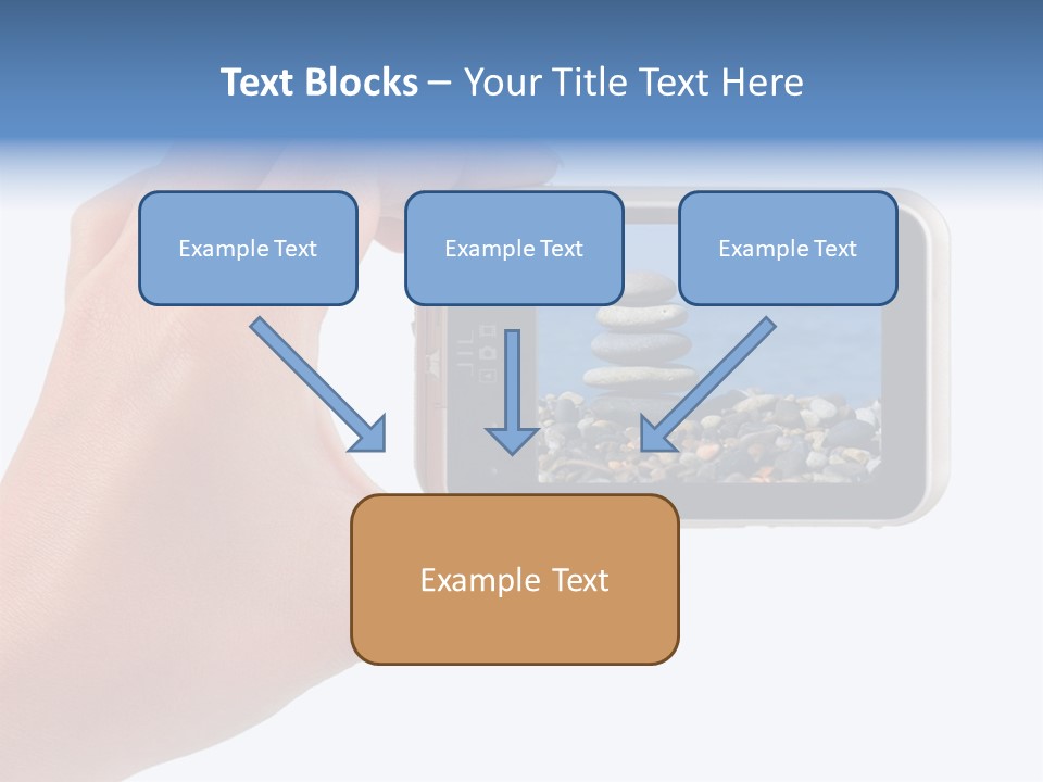 Photo Camera In Hand Isolated On White Background PowerPoint Template