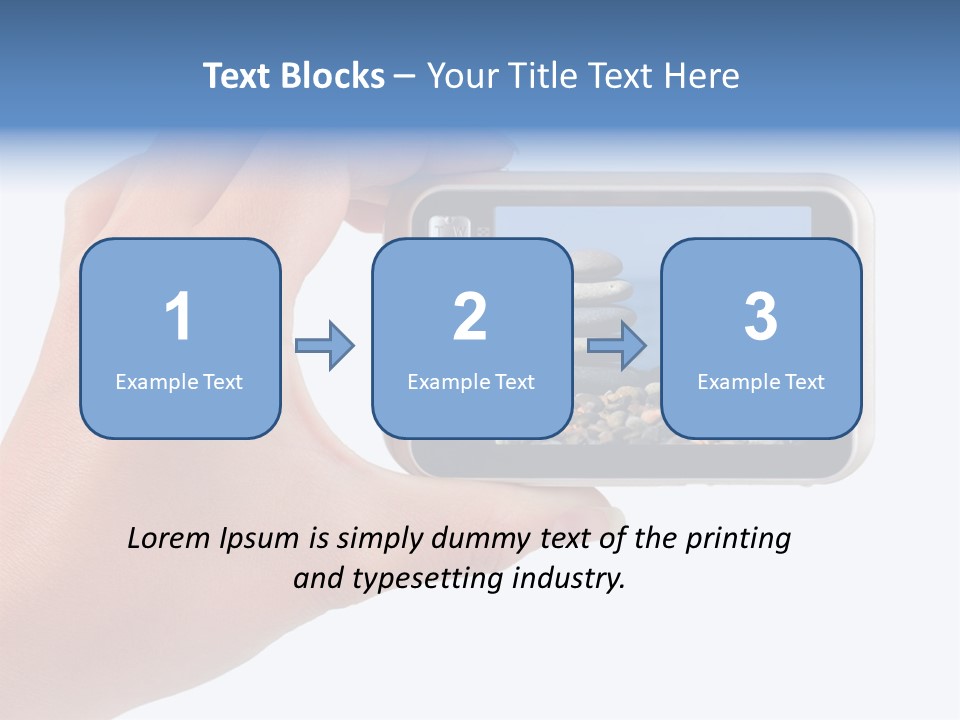 Photo Camera In Hand Isolated On White Background PowerPoint Template