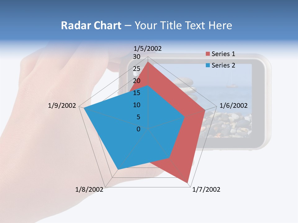 Photo Camera In Hand Isolated On White Background PowerPoint Template