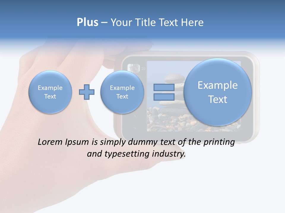 Photo Camera In Hand Isolated On White Background PowerPoint Template